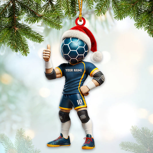 Maxcorners Custom Name and Number Soccer Ornament, Christmas Gift Decoration 2D Flat LM2111
