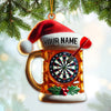Maxcorners Custom Name Dart Santa Ornament, Christmas Gift 2D Flat LM2111