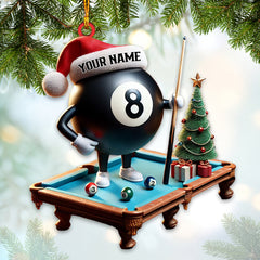 Maxcorners Custom Name Billiard Ornament, Billiard Lover Christmas Gift6 2D Flat LM2211