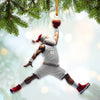 Maxcorners Custom Name and Number Santa Basketball Ornament, Basketball Christmas Gift 2D Flat LM2111