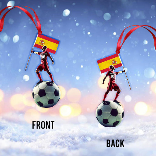 Maxcorners Custom Name and Photo Soccer Ornament, Christmas Gift Decoration 2D Flat LM2111