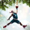 Maxcorners Custom Name and Number Santa Basketball Ornament, Basketball Christmas Gift 2D Flat LM2111