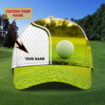 Maxcorners Customized White Green Golf Cap Hat For Girl, Queen Of The Green Cap Golfer Gift, Golfer Gifts LM0402