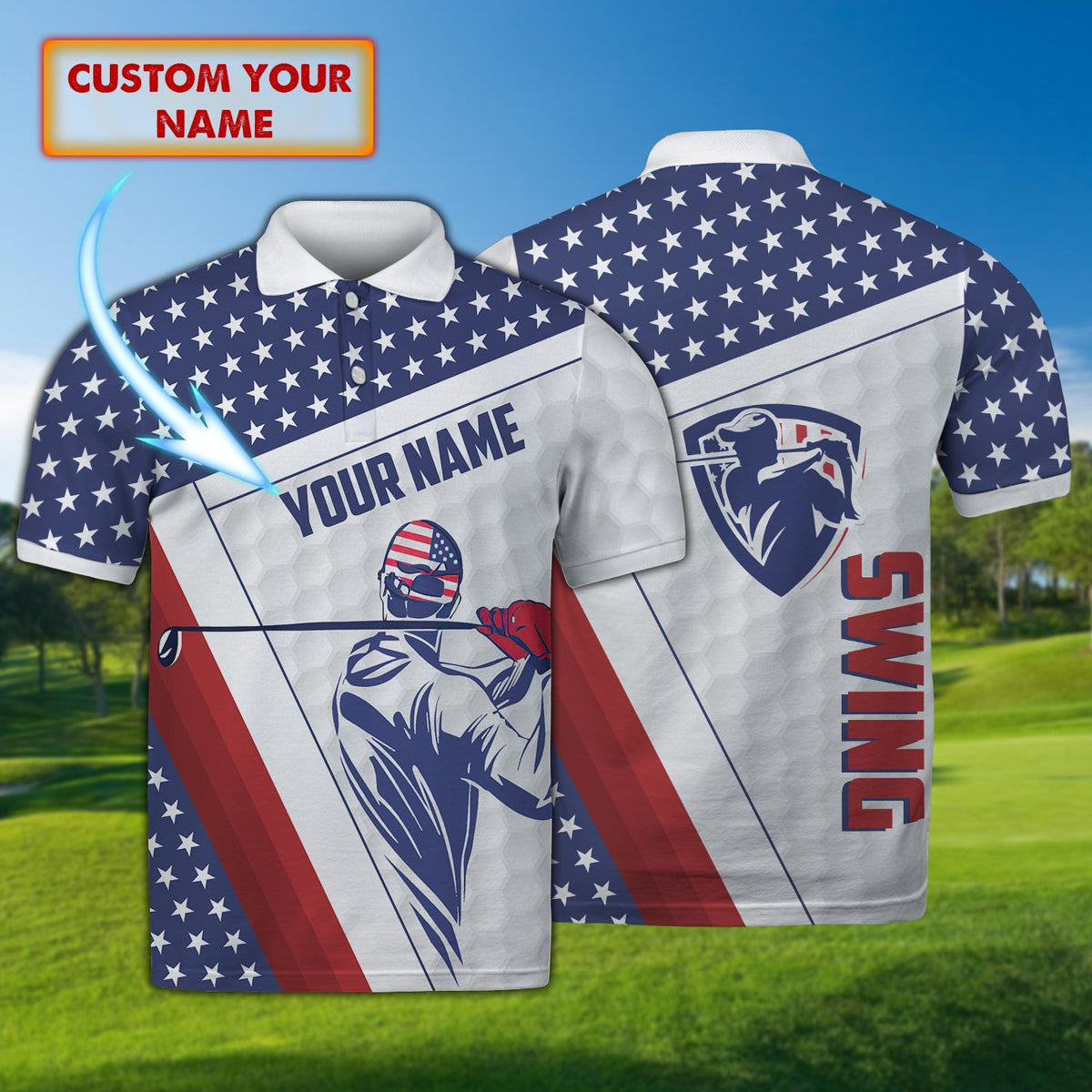 Maxcorners Golf Way Of America 4 Customized Name 3D Shirt