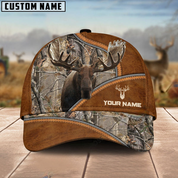 Maxcorners Hunting Premium Brown Pattern ( Multi Animal Option ) Personalized Hats