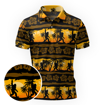 Maxcorners Sasquatch Tiki Torch Tour Golf Polo Shirt