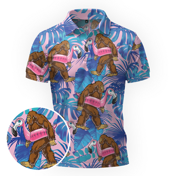 Maxcorners Pink Floatie, Big Mystery Golf Polo Shirt