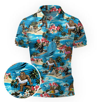 Maxcorners Sasquatch Island Paradise Golf Polo Shirt