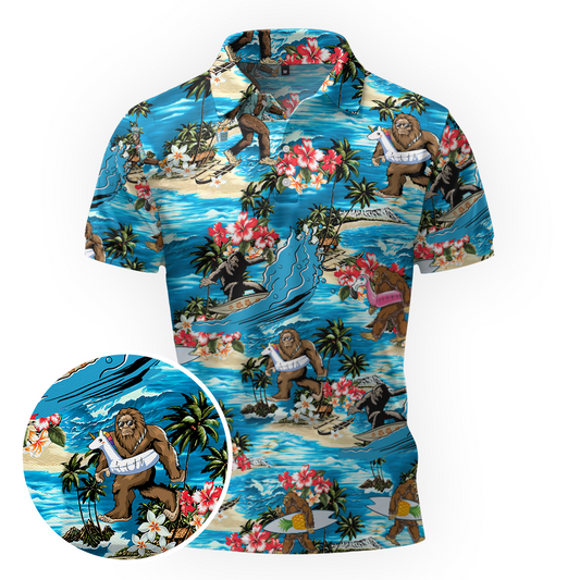 Maxcorners Sasquatch Island Paradise Golf Polo Shirt