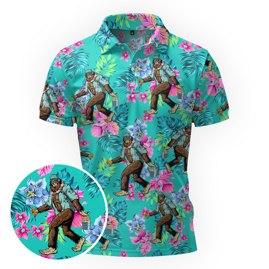 Maxcorners Bigfoot’s Beer Party Mode Golf Polo Shirt