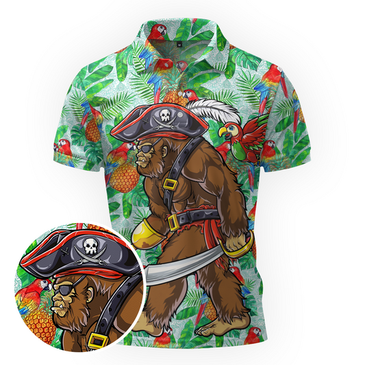 Maxcorners Sasquatch Pirate Paradise Golf Polo Shirt