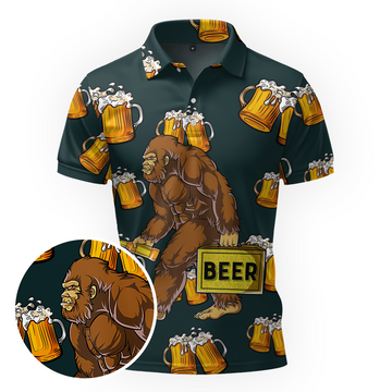 Maxcorners Sasquatch Six Pack Beer Golf Polo Shirt
