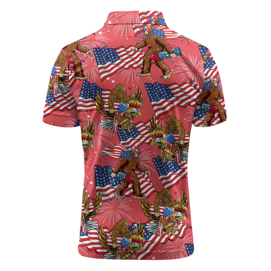 Maxcorners Patriot Sasquatch Mode Golf Polo Shirt
