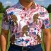 Maxcorners Bigfoot’s Floral Freedom Golf Polo Shirt