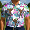 Maxcorners Bigfoot Rides T-Rex Party Golf Polo Shirt