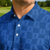 Maxcorners Blue Legend Check Golf Polo Shirt