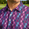 Maxcorners On Repeat - Berry Static Golf Polo Shirt