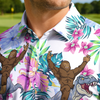 Maxcorners Bigfoot Rides T-Rex Party Golf Polo Shirt