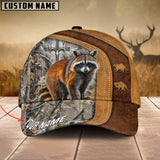 Maxcorners Cross America Hunting Racoon Leather Pattern Personalized Hats 3D Multicolored