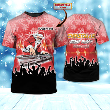 Maxcorners DJ Santa Personalized 3D All Over Printed Shirt