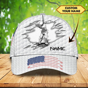 Maxcorners Personalized With Name A 3D Classic Cap For Dad Golfer, Father Day Cap For Dad Golf, Dad Golfer Gift LM0402