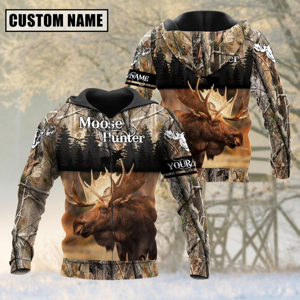 Maxcorners Custom Name Moose Hunting Shirt 3D All Over Printed Clothes