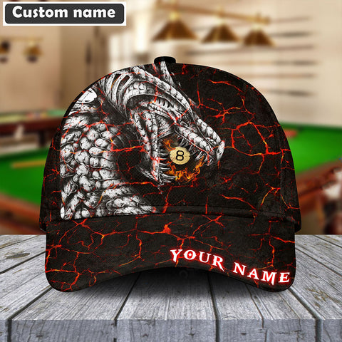 Maxcorners Billiards Dragon 8-Ball Personalized Name Cap