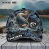 Maxcorners FishingBlue Kryptek Camo Pattern Sport Pattern Personalized Name 3D Cap (11 Breeds)