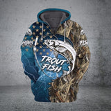 Maxcorners Bass Fishing 3D Full Print Fishing Shirt Fishing