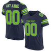 Maxcorners Custom Navy Neon Green-White Mesh Authentic Football Jersey LM2605