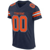 Maxcorners Custom Navy Orange-White Mesh Authentic Football Jersey LM2605