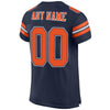 Maxcorners Custom Navy Orange-White Mesh Authentic Football Jersey LM2605