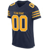 Maxcorners Custom Navy Gold-White Mesh Authentic Football Jersey LM2605