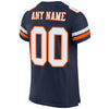 Maxcorners Custom Navy White-Orange Mesh Authentic Football Jersey LM2605
