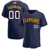 Maxcorners Custom Navy Red-White Premium American Flag Fashion Baseball Jersey LM0210