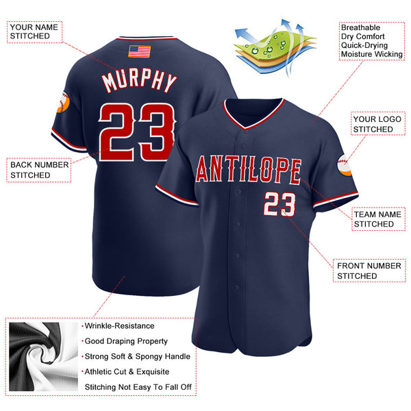 Maxcorners Custom Teal Purple-White Premium American Flag Fashion Baseball Jersey LM0210