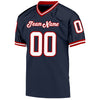 Maxcorners Custom Navy White-Red Mesh Authentic Throwback Football Jersey LM2605