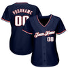Maxcorners Custom Navy White-Red Authentic Baseball Jersey LM2605