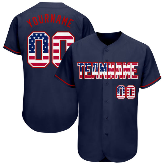 Maxcorners Custom Black Vintage USA Flag-Cream Premium 3D Baseball Jerseys LM0210