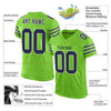 Maxcorners Custom Neon Green Navy-White Mesh Authentic Classic Football Jersey LM2605
