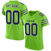 Maxcorners Custom Neon Green Navy-White Mesh Authentic Classic Football Jersey LM2605
