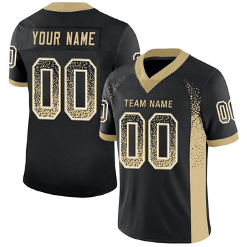Maxcorners Custom Black Vegas Gold-White Drift Fashion Football Jersey LM2605