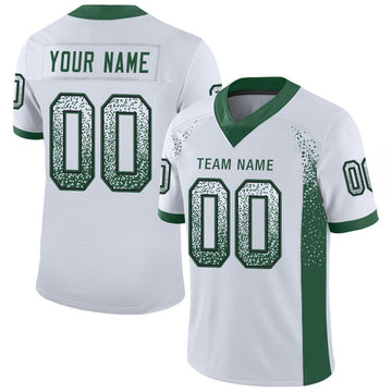 Maxcorners Custom White Grass Green-Black Drift Fashion Football Jersey LM2605