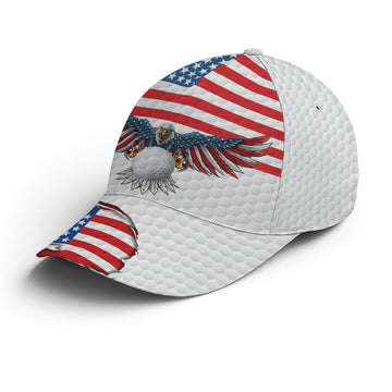 Maxcorners Golf American Flag Eagle Golf Ball Pattern Baseball Cap LM0402