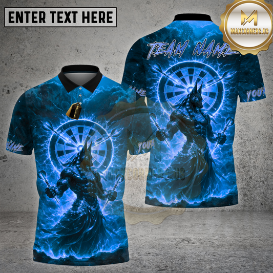 Maxcorners Darts Shirt Anubis Egyptian Lightning Warrior Multicolor Options Personalized Name, Team Name 3D Shirt (4 Colors)