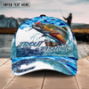 Maxcorners Fishing Blue Water Camo Pattern Sport Pattern Personalized Name 3D Cap (11 Breeds)
