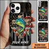 Maxcorners Fishing Camo Cross Fishing Lure Art Personalized Name Phone Case (10 Fish Species)
