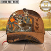 Maxcorners Deer Hunting Rustic Leather Camo Multi Options Personalized Name 3D Cap (6 Colors)