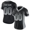 Maxcorners Custom Black Silver-White Drift Fashion Football Jersey LM2605