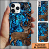 Maxcorners Whitetail Deer Leather Patch Hunting Camo Multicolor Options Personalized Name 3D Phonecase